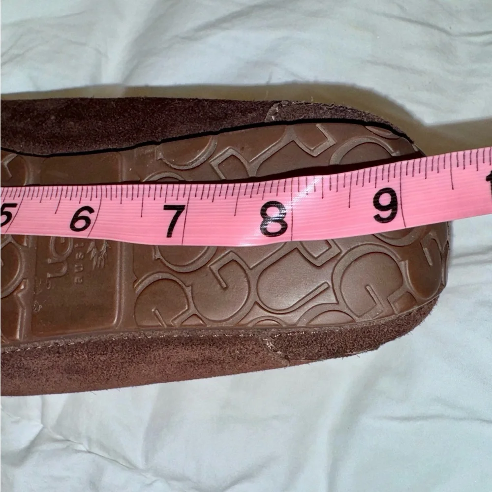 UGG Dakota Moccasin brown suede fur lined slippers girls size 4